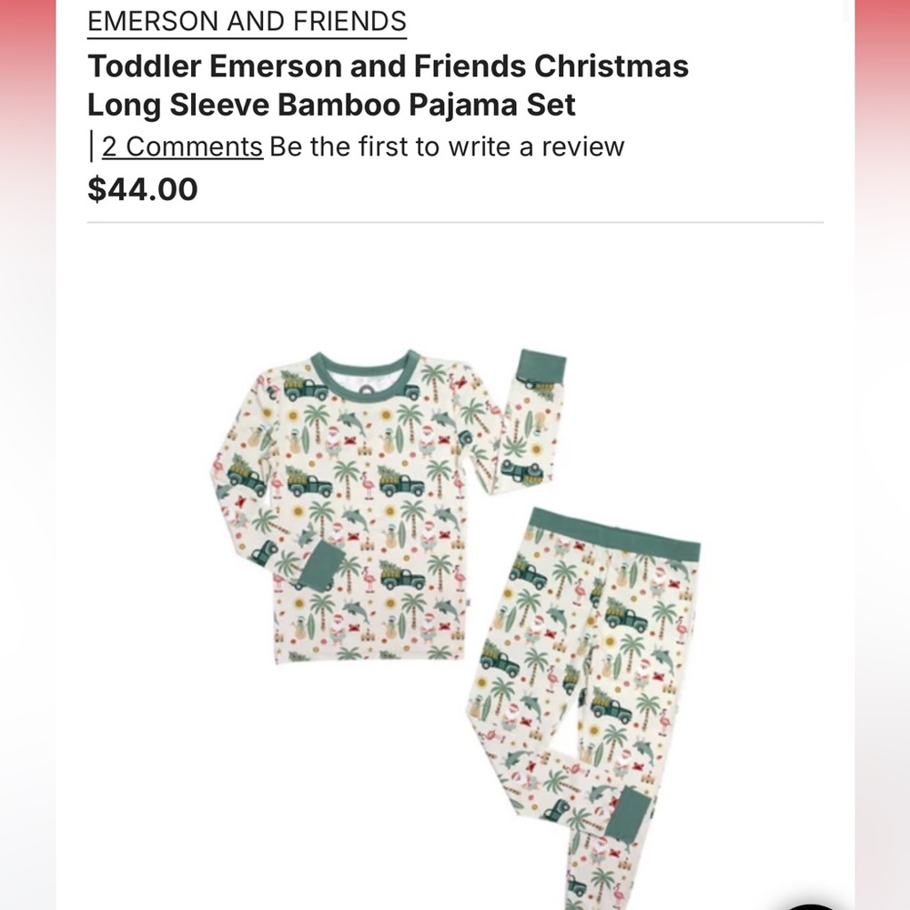 Emerson and Friends Christmas PJs size 2T